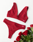 Plunge Bra - Cherry