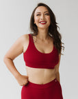 Scoop Neck Bra - Cherry
