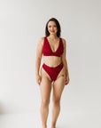 Plunge Bra - Cherry