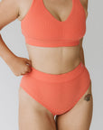 High Waisted Full Brief - Melon