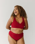 Everyday Crop Bra - Cherry