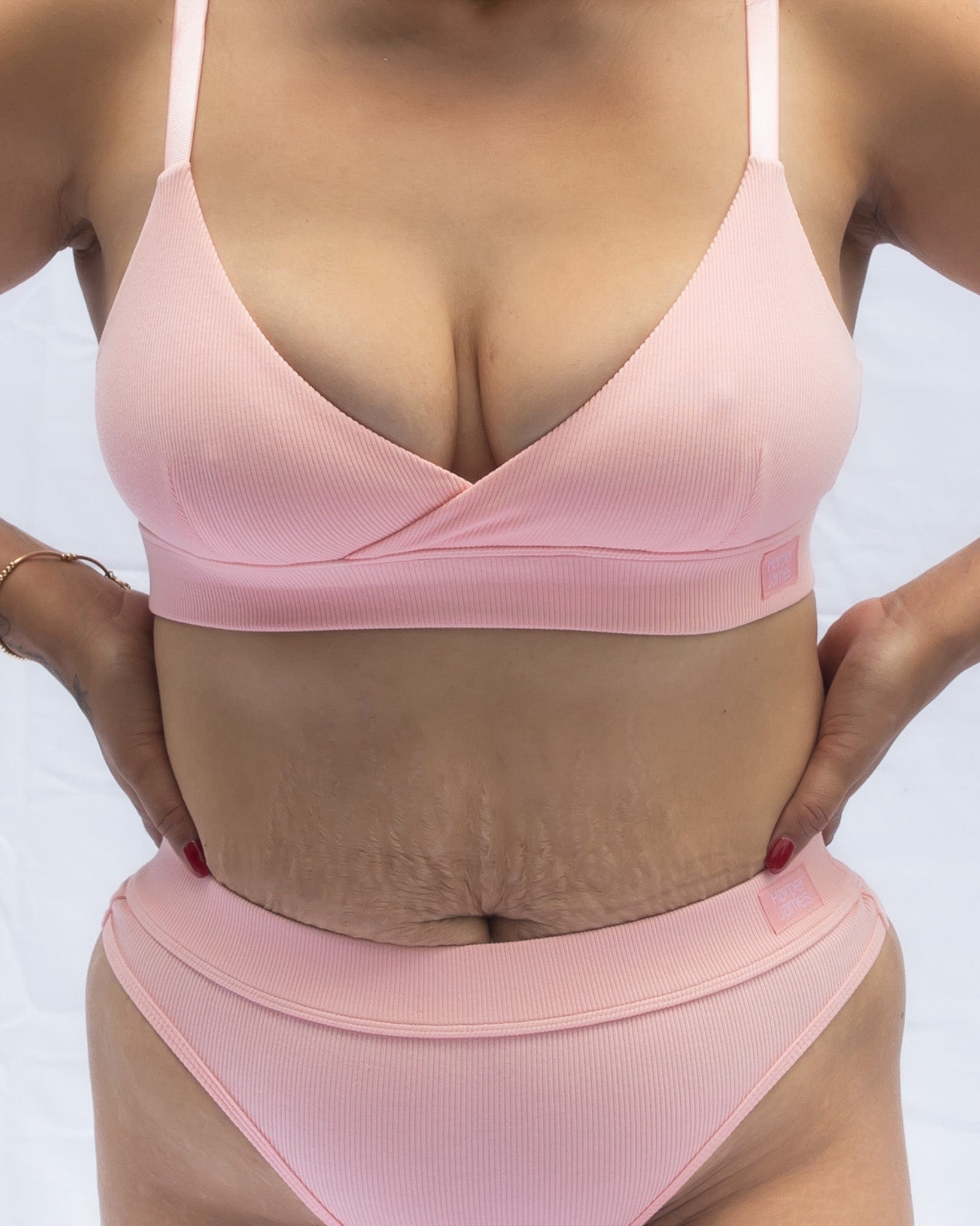 BLUSH PINK BRA SET CROSSOVER