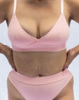 BLUSH PINK BRA SET CROSSOVER