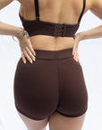 Here is the back view of Bra Set Coffee Plunge Bra and coffee Boy Shorts