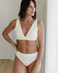 CREAM PLUNGE BRA SIZE SMALL SET