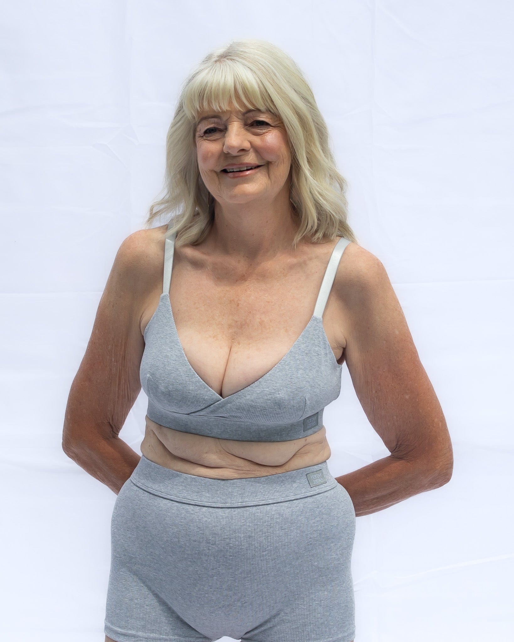 Crossover Bra Marle Grey + Boy Shorts