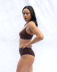 Modelling a beautiful Crossover bra_Coffee_Everyday_Brief