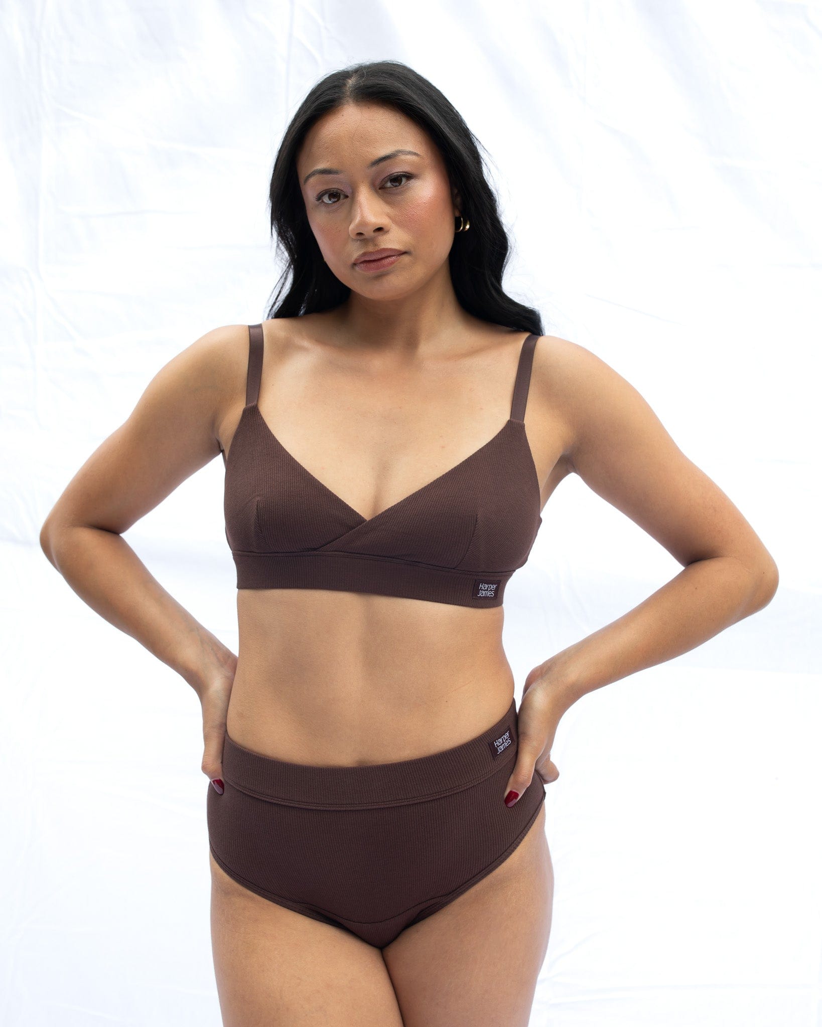 Stunning Crossover bra set_Coffee colour plus_Everyday_Brief matched together