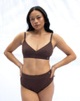 Stunning Crossover bra set_Coffee colour plus_Everyday_Brief matched together