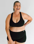 Everyday Crop Bra Midnight Black Wireless + boy shorts
