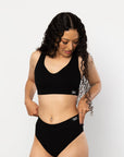 This is our Everyday crop bra in midnight black colour paired with our everyday briefs for the best ever comfort