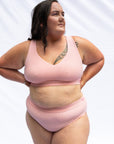 An Everyday crop bra pink blush made for comfort and everyday brief