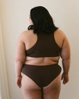 Got love this backview showcasing what an everyday crop bra and briefs would look on you. Comfort strength And style.