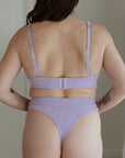LILAC THONG AND SCOOP NECK BRA COMBINATION SET