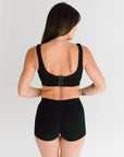 Midnight black Plunge Bra which is wireless gicing ultimate comfort with matching boy shorts in the same colour.