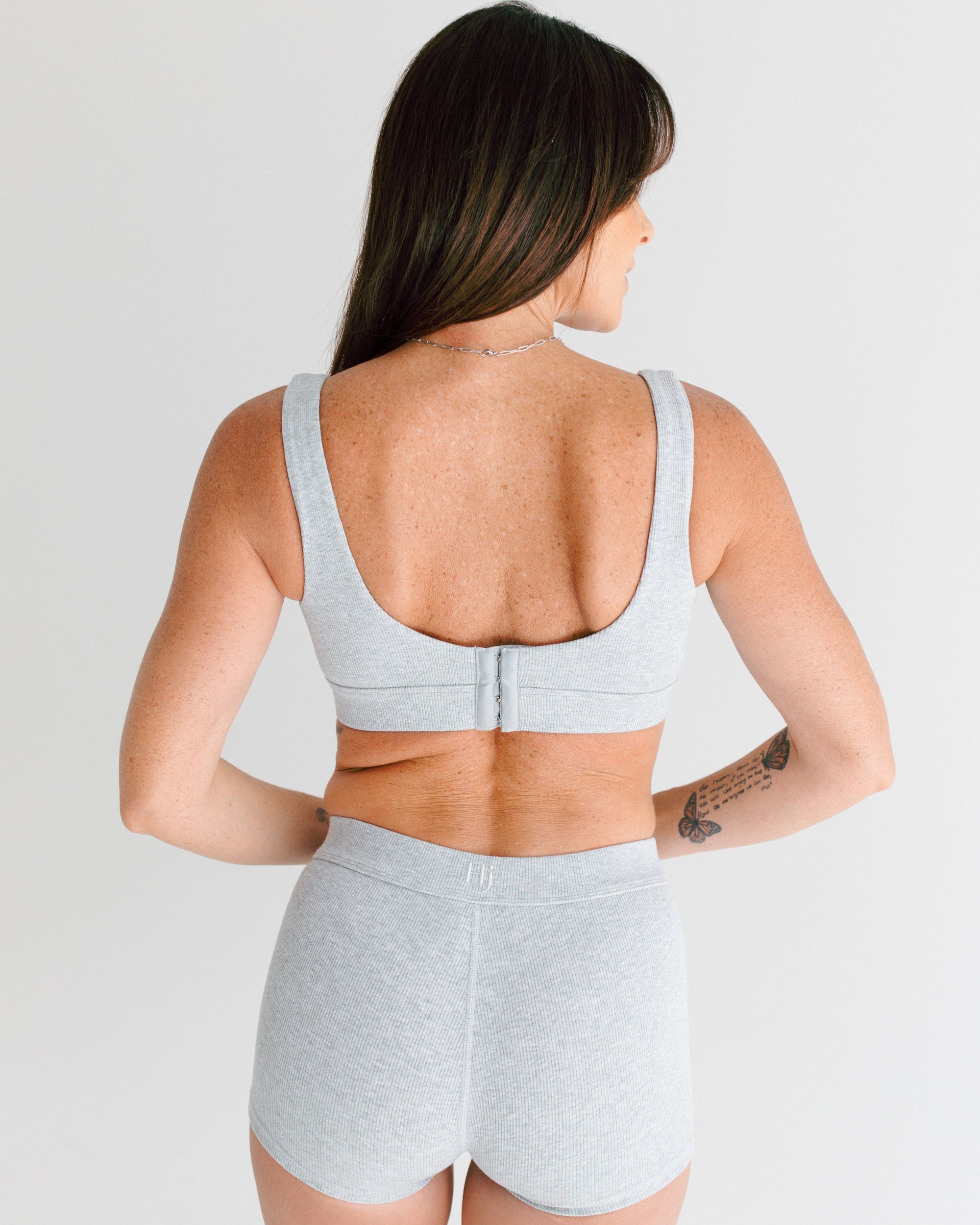 Plunge bra Marle Grey Wireless + boy shorts