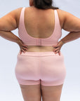Plunge bra pink wire free bra and boy shorts to complete the set