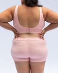 Plunge bra pink wire free bra and boy shorts to complete the set