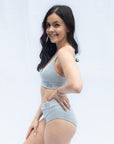 Wire free Crossover Bra Marle Grey + everyday briefs
