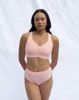 Want comfort? enjoy the everyday blush pink bra combined with the blush pink everyday brief