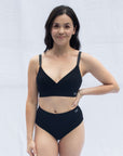 Impressive bra set crossover midnight black in colour plus everyday brief