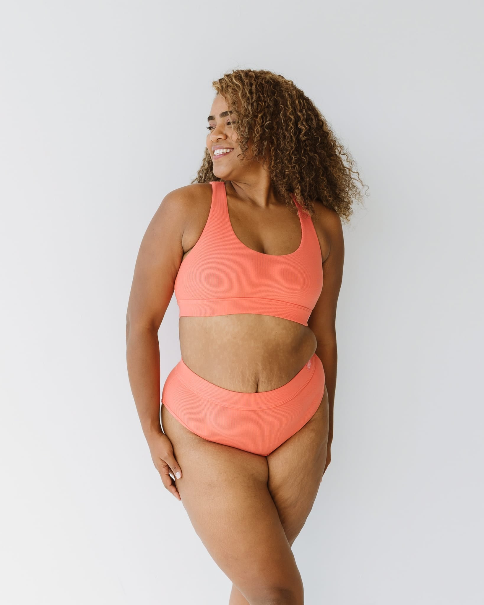 Scoop Neck Bra - Melon
