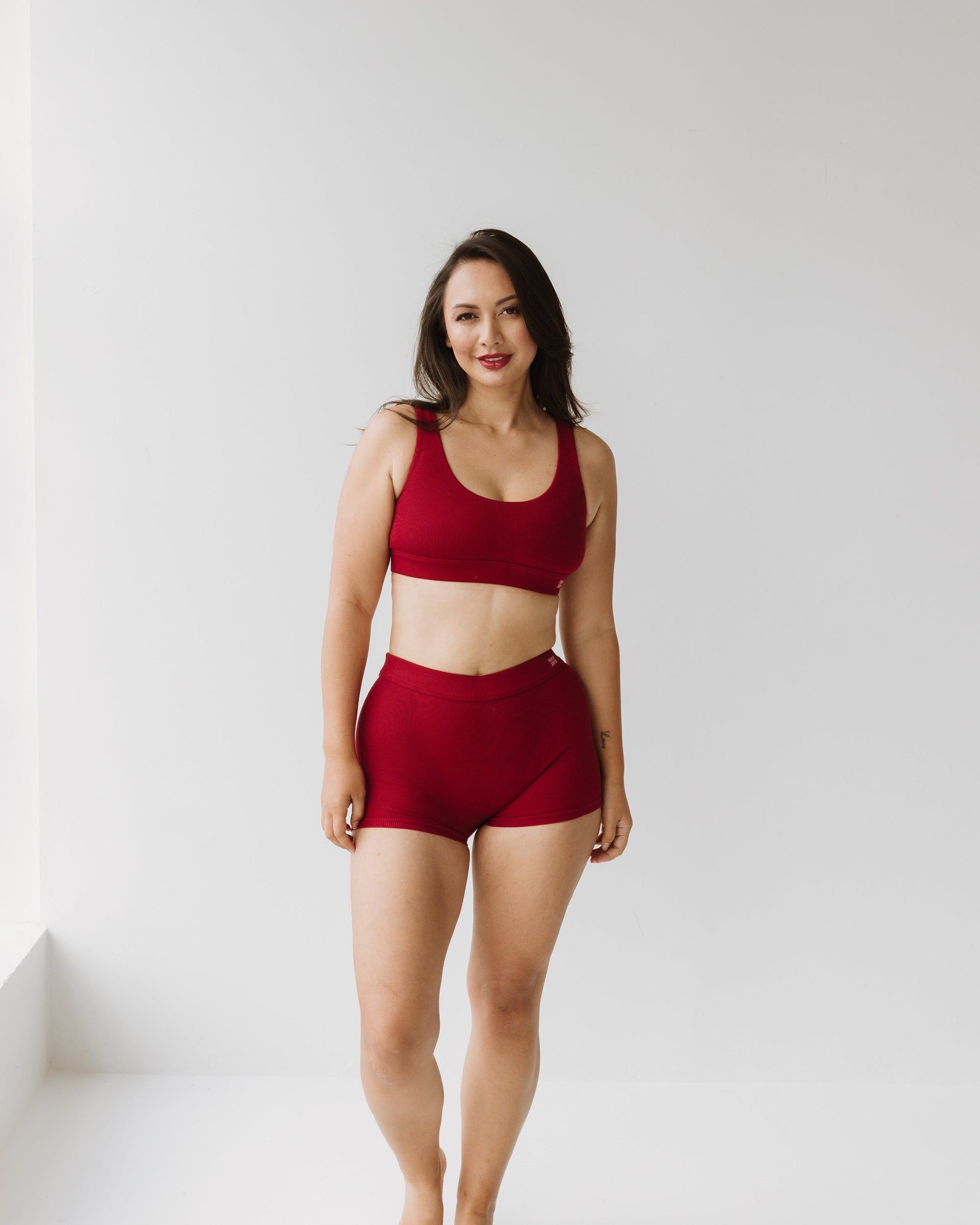 Scoop Neck Bra - Cherry