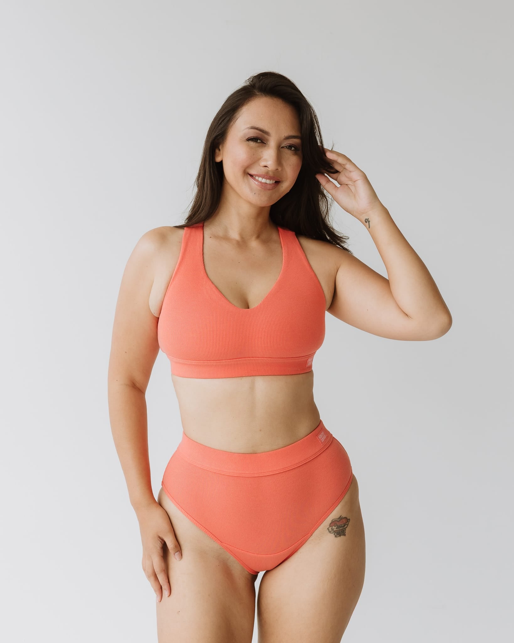 High Waisted Full Brief - Melon