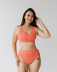 High Waisted Full Brief - Melon