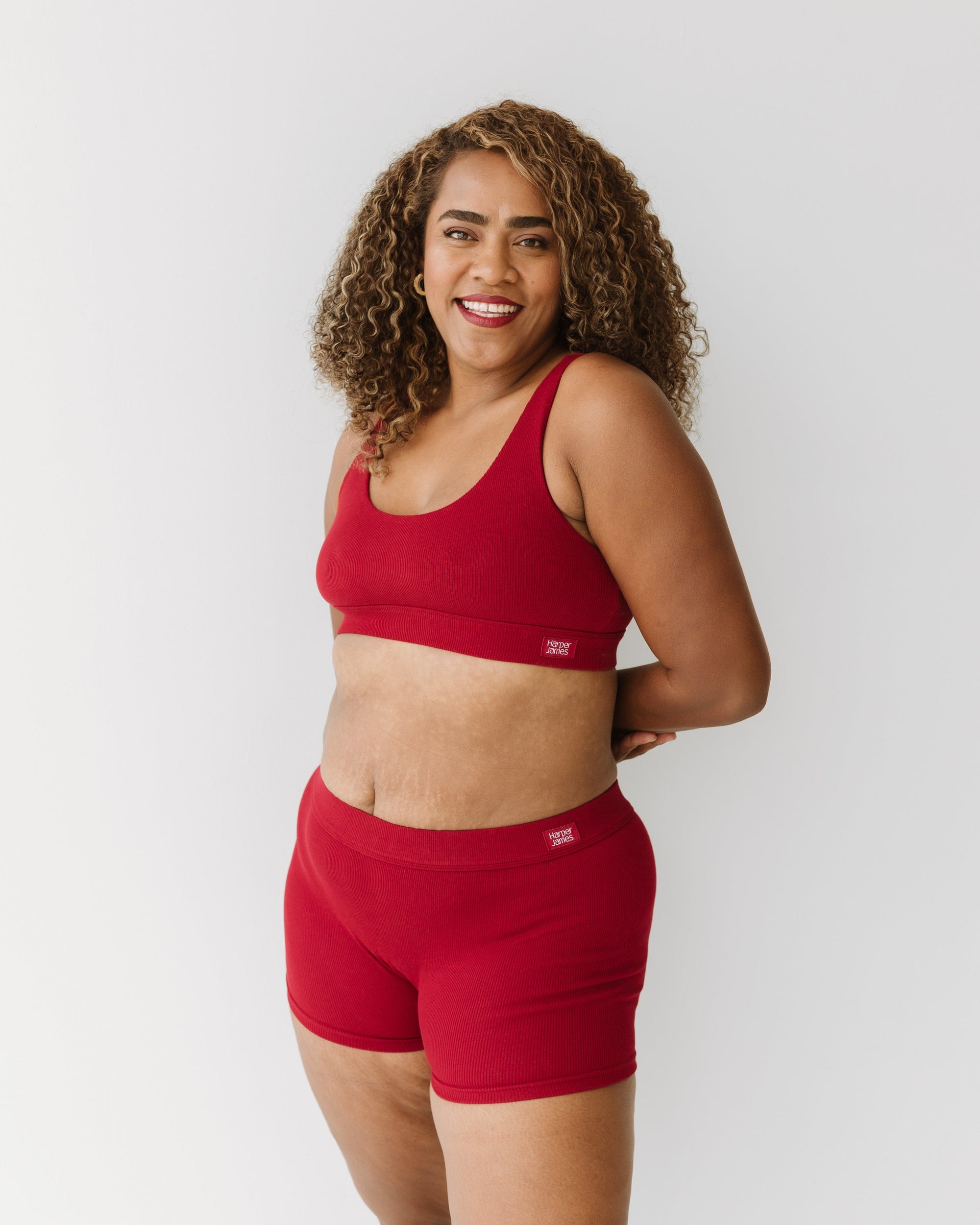 Scoop Neck Bra - Cherry