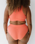 High Waisted Full Brief - Melon
