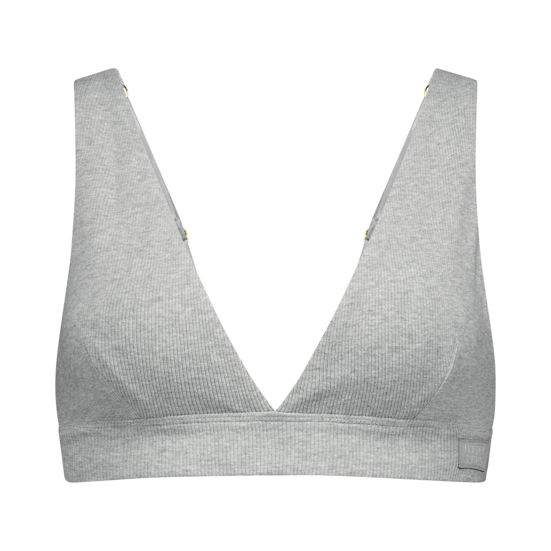 Ribbed Plunge Bra - Smoke