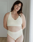MODELLING A BRA SET EVERYDAY CROP BRA CREAM COLOUR