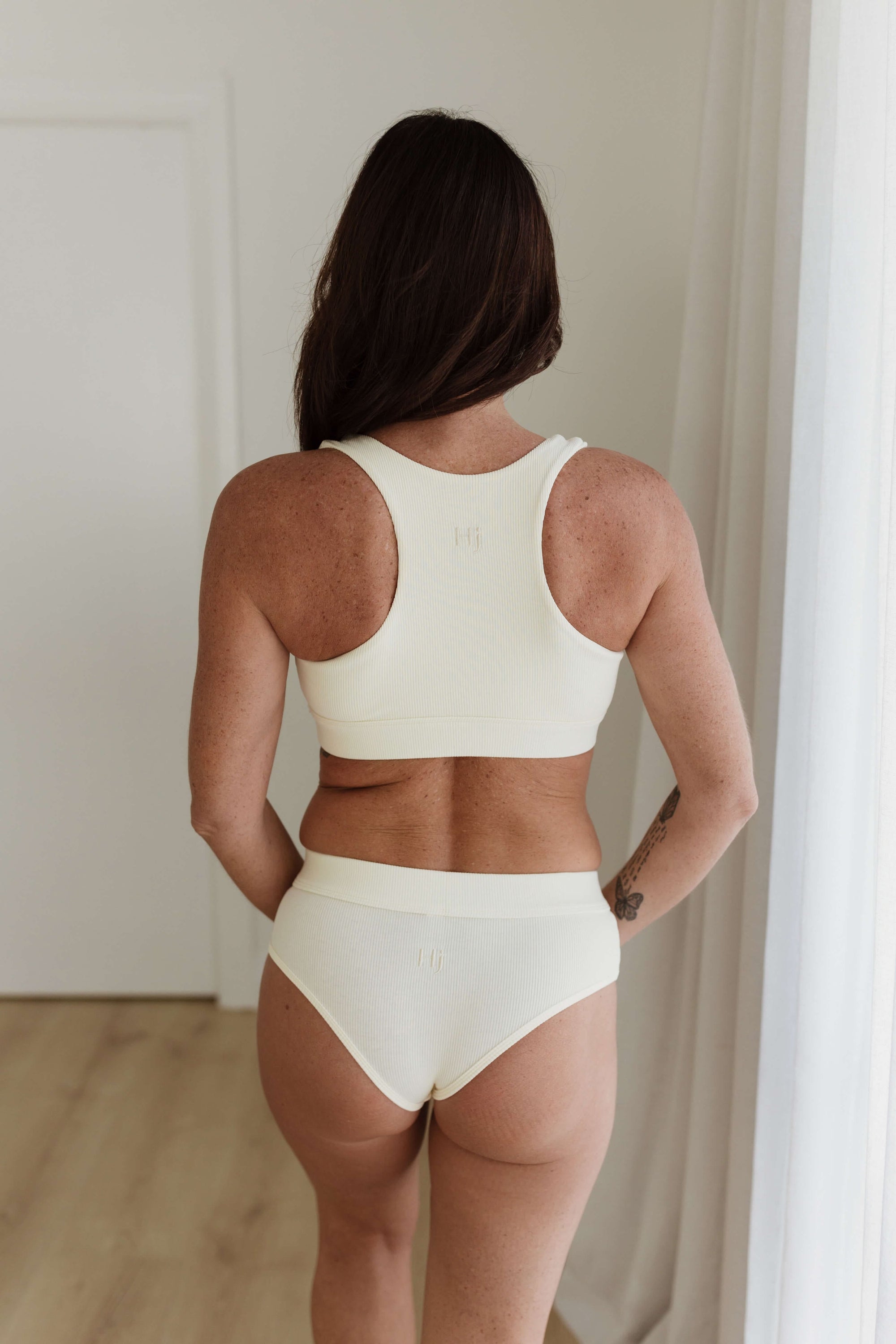 Beautiful cream bra set everyday crop and briefs