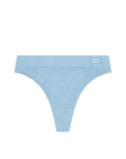 Ribbed Cotton Thong - Sky Blue