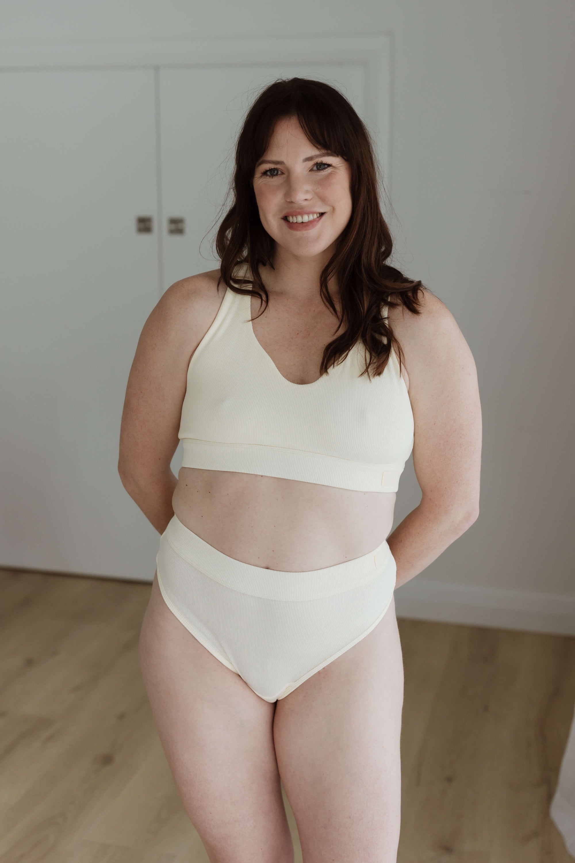 Another cream bra set scoop neck bra and everyday briefs